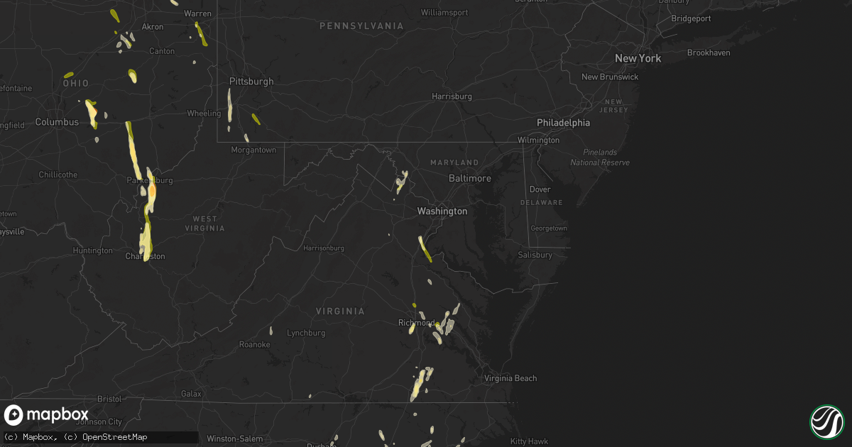 Hail map in Maryland on May 5, 2025