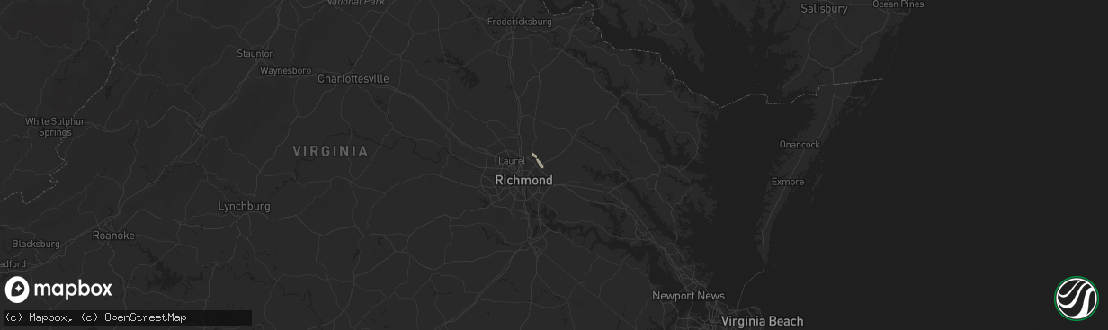 Hail map in Mechanicsville, VA on May 5, 2025