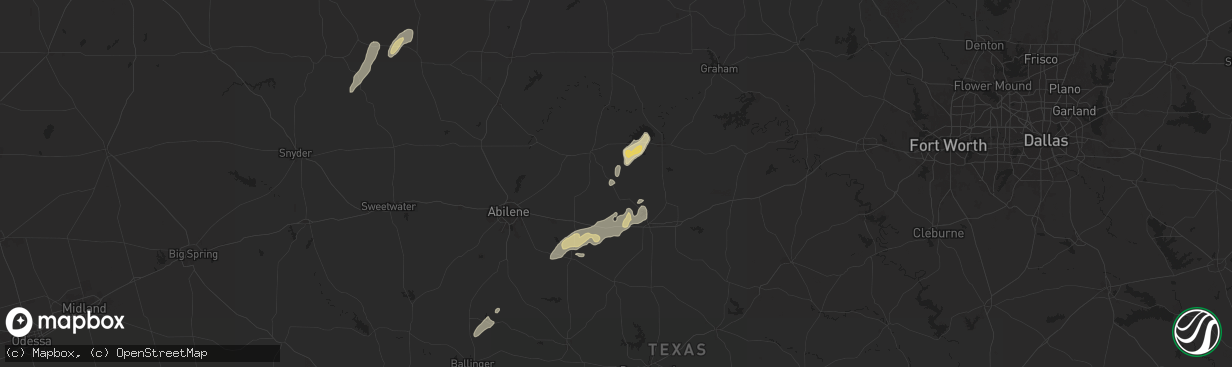 Hail map in Moran, TX on May 5, 2025