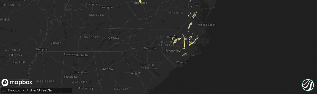 Hail map in North Carolina on May 5, 2025