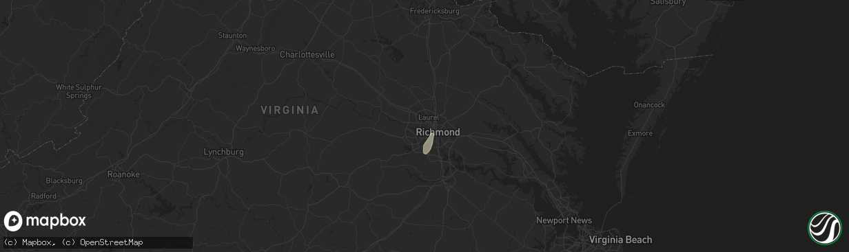 Hail map in Richmond, VA on May 5, 2025