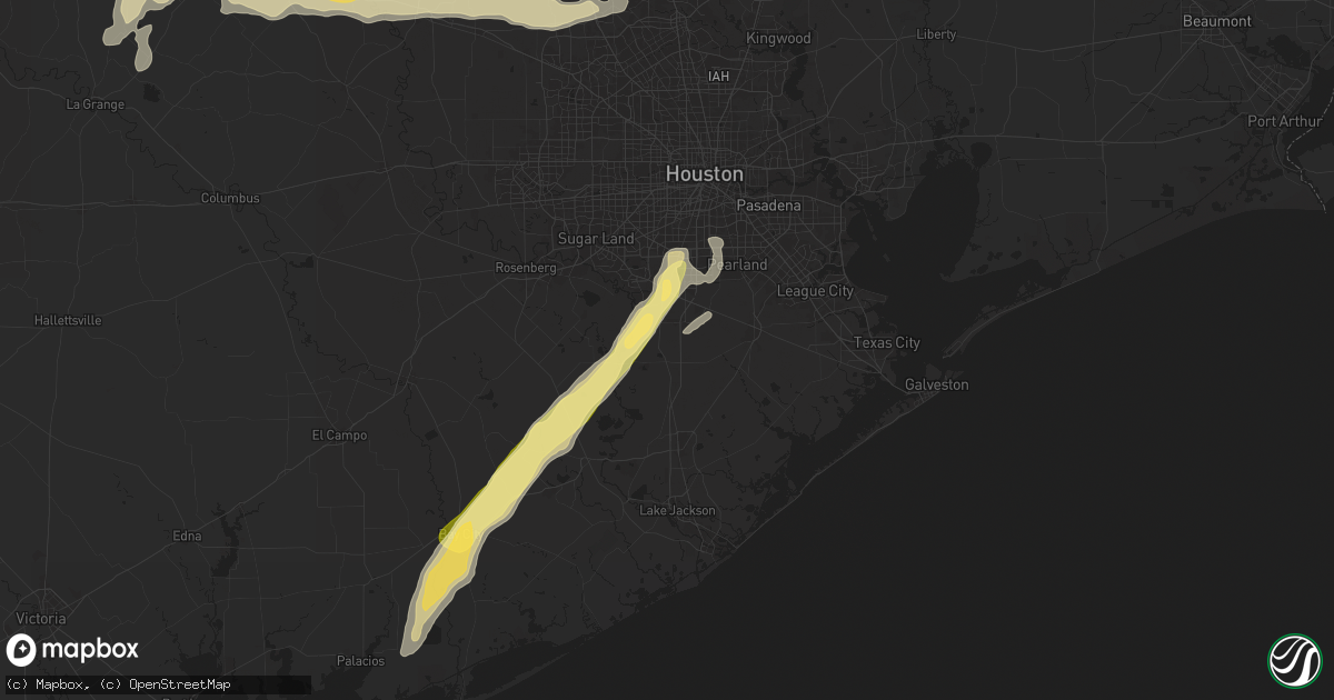 Hail map in Rosharon, TX on May 5, 2025