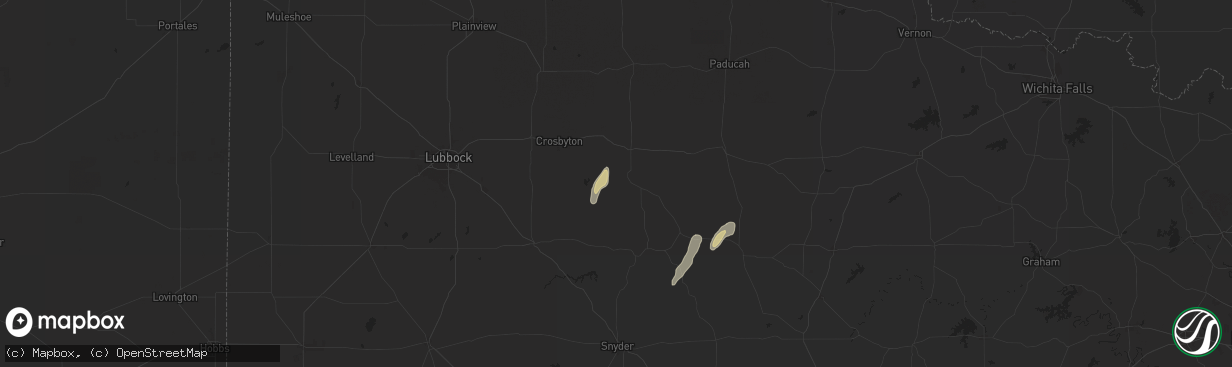 Hail map in Spur, TX on May 5, 2025