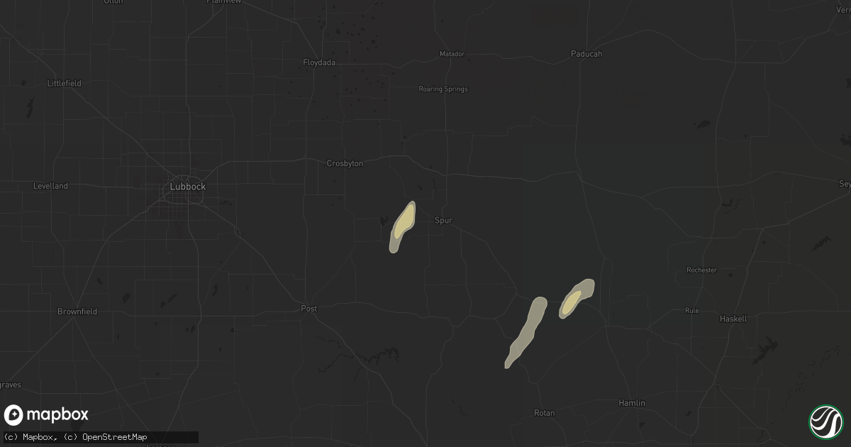 Hail map in Spur, TX on May 5, 2025