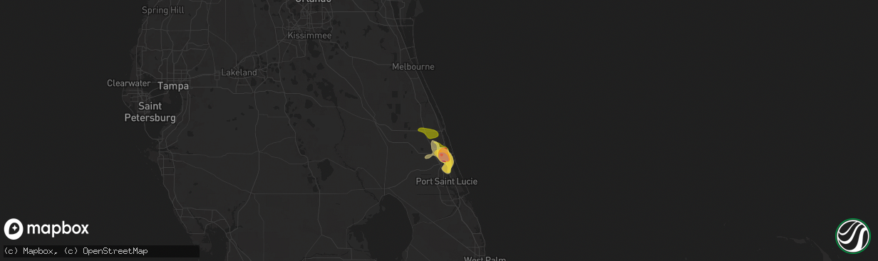 Hail map in Vero Beach, FL on May 5, 2025