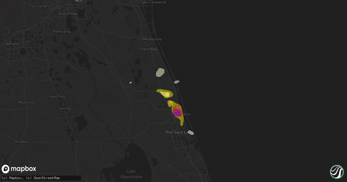 Hail map in Vero Beach, FL on May 5, 2025