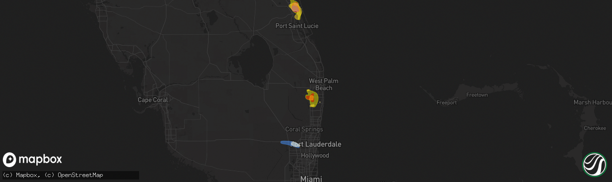 Hail map in Wellington, FL on May 5, 2025