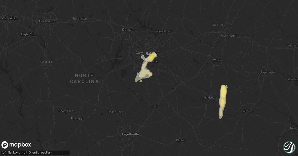 Hail map in Willow Spring, NC on May 5, 2025