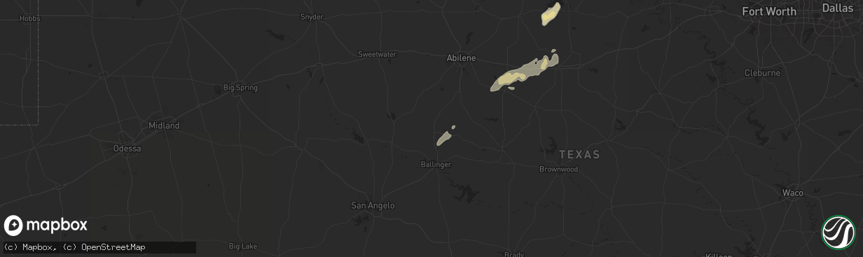 Hail map in Winters, TX on May 5, 2025