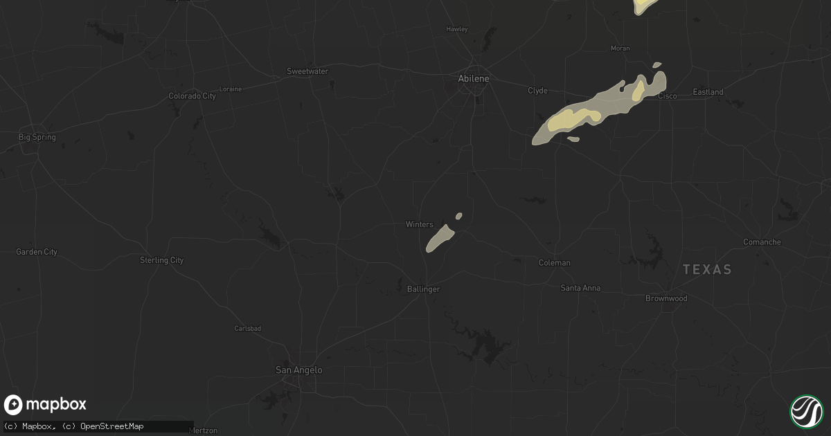 Hail map in Winters, TX on May 5, 2025