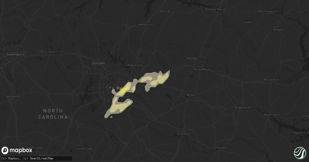 Hail map in Zebulon, NC on May 5, 2025