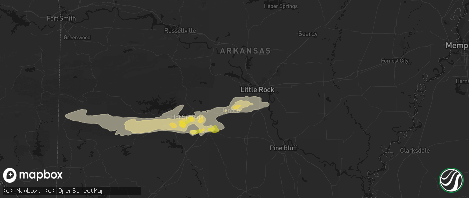 Hail map in Alexander, AR on May 5, 2026