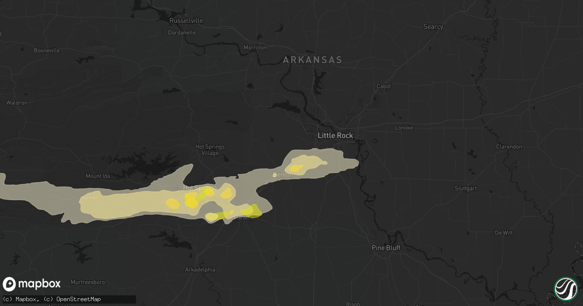 Hail map in Alexander, AR on May 5, 2026