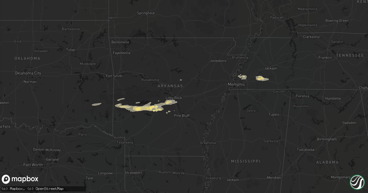 Hail map in Arkansas on May 5, 2026