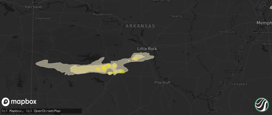 Hail map in Bryant, AR on May 5, 2026