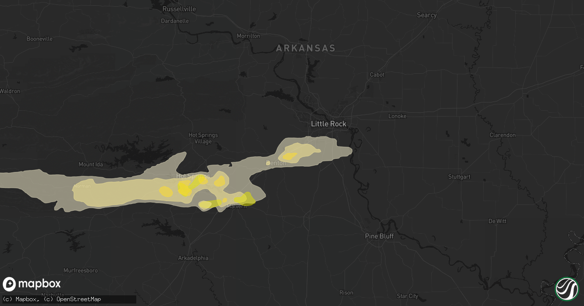 Hail map in Bryant, AR on May 5, 2026