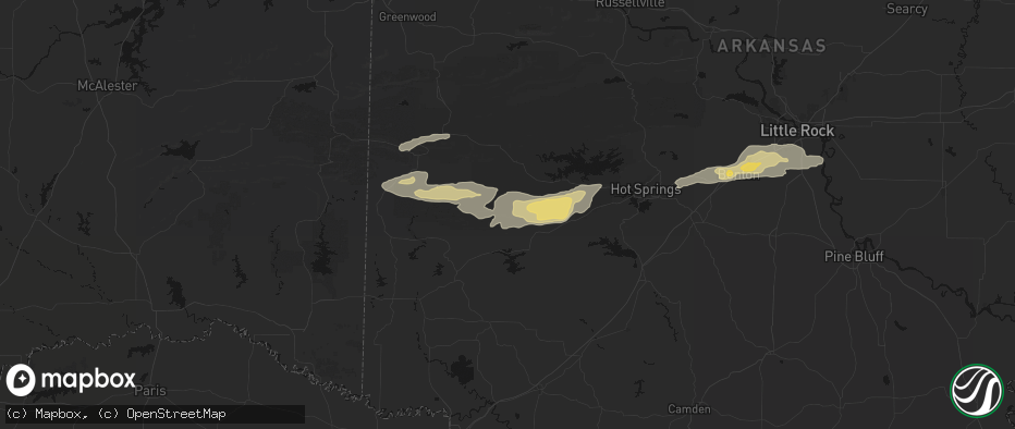 Hail map in Caddo Gap, AR on May 5, 2026