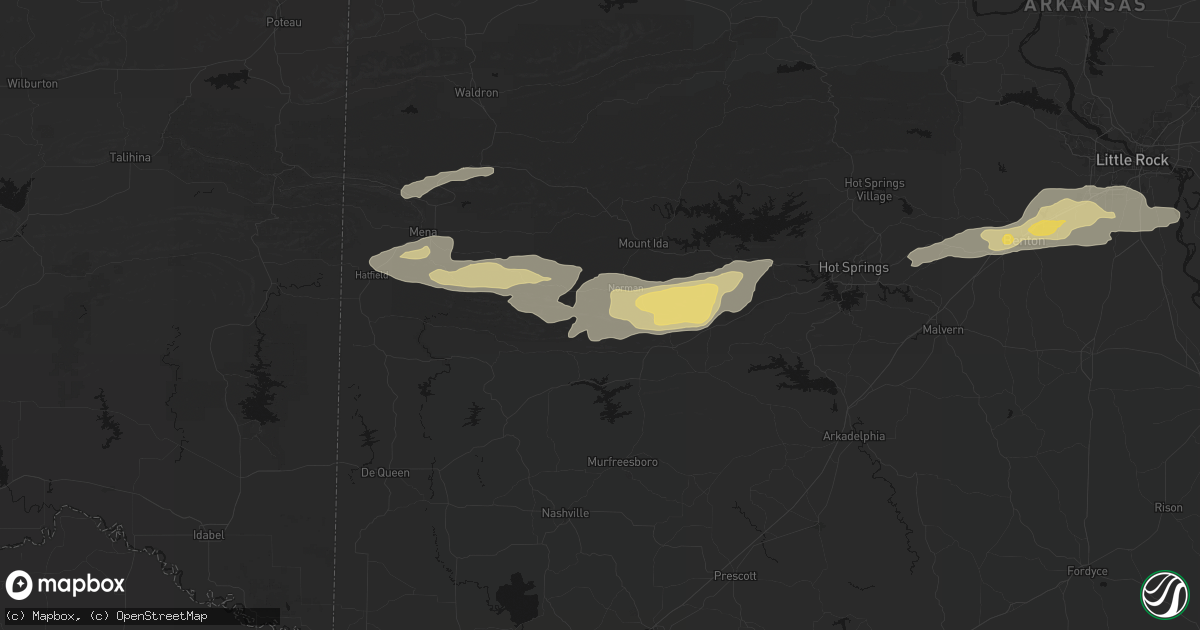 Hail map in Caddo Gap, AR on May 5, 2026