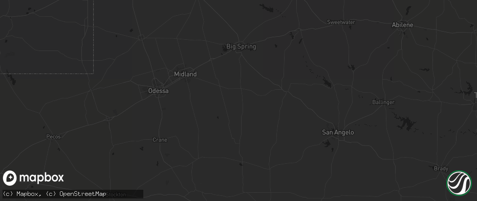 Hail map in Garden City, TX on May 5, 2026