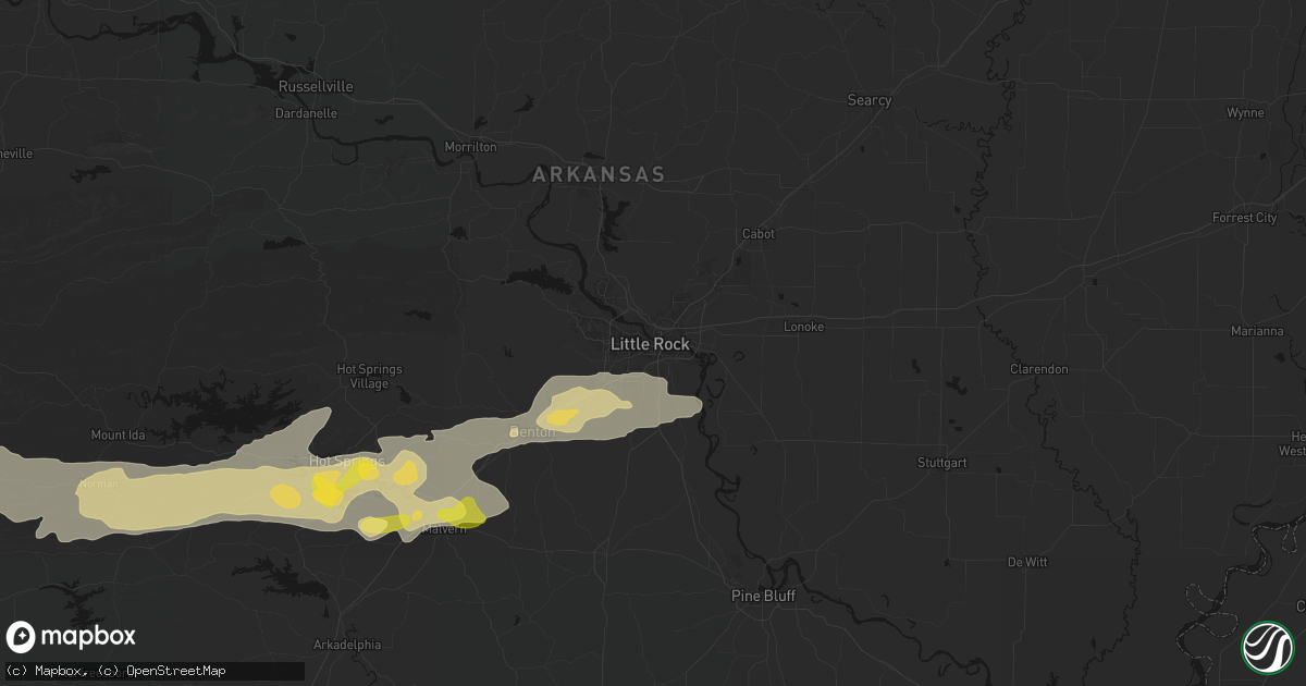 Hail map in Little Rock, AR on May 5, 2026