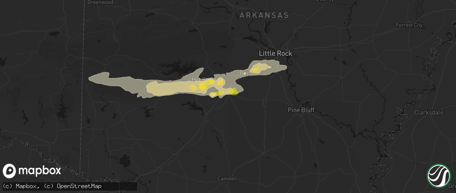 Hail map in Malvern, AR on May 5, 2026