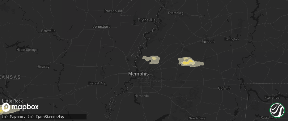 Hail map in Millington, TN on May 5, 2026