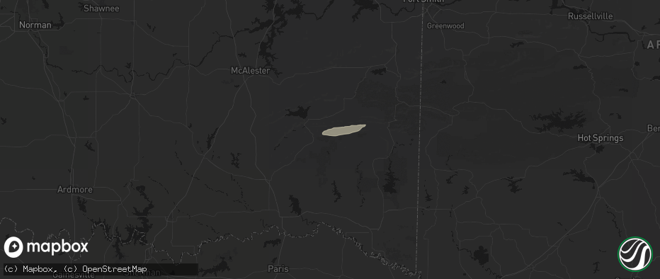 Hail map in Nashoba, OK on May 5, 2026