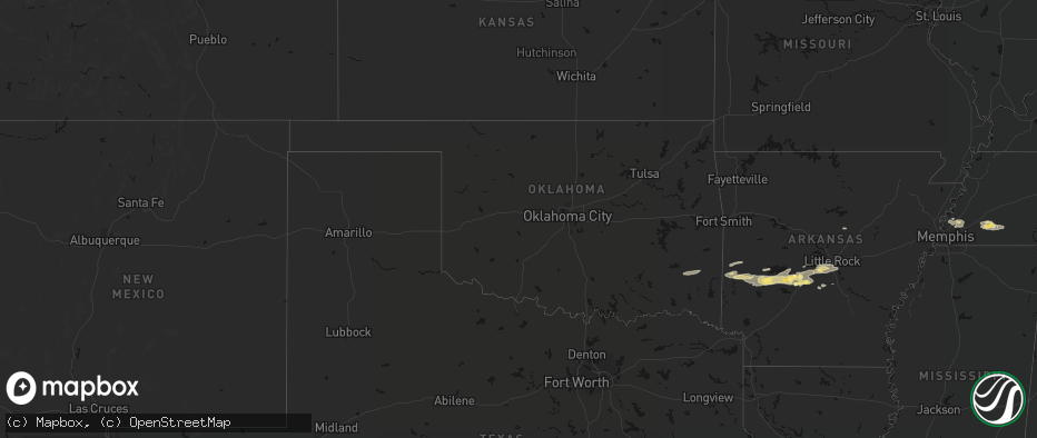 Hail map in Oklahoma on May 5, 2026