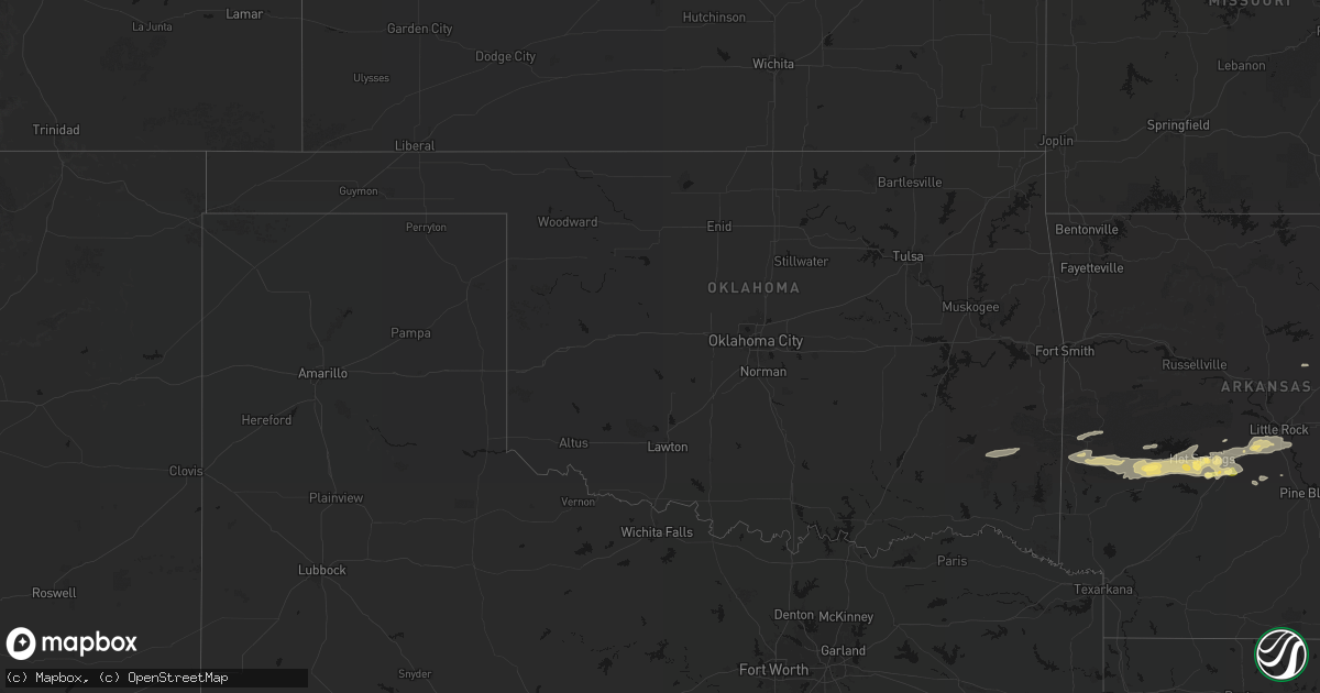 Hail map in Oklahoma on May 5, 2026