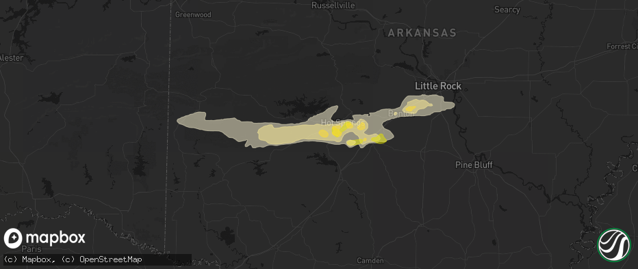 Hail map in Pearcy, AR on May 5, 2026