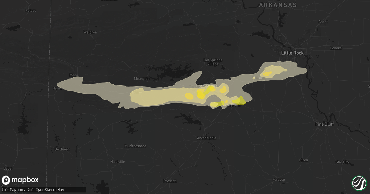 Hail map in Pearcy, AR on May 5, 2026