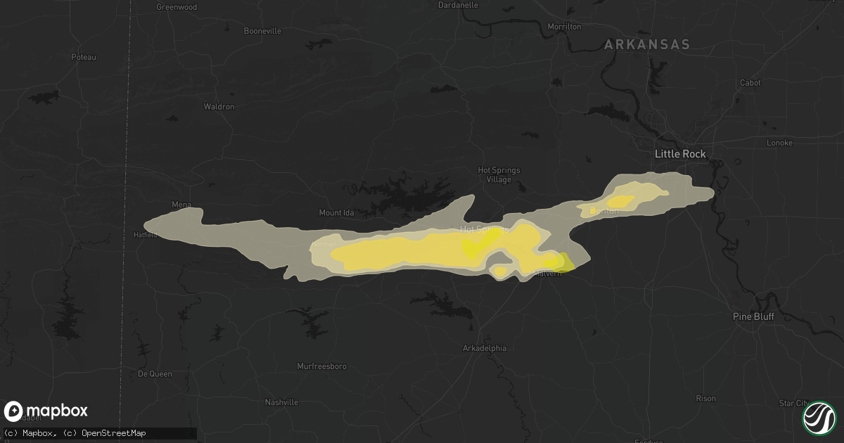 Hail map in Royal, AR on May 5, 2026