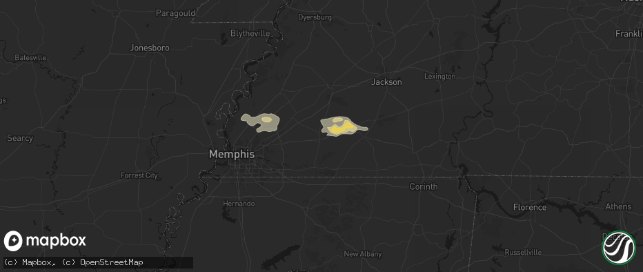 Hail map in Somerville, TN on May 5, 2026