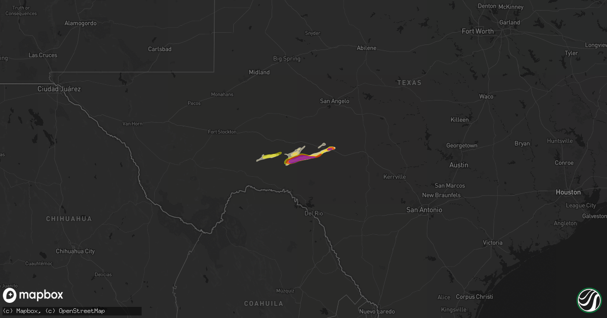 Hail map on May 5, 2026
