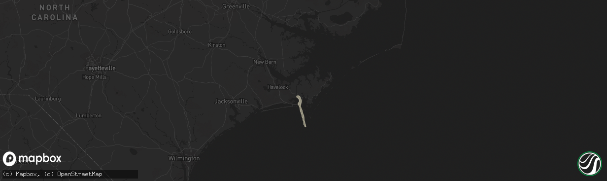 Hail map in Beaufort, NC on May 6, 2013