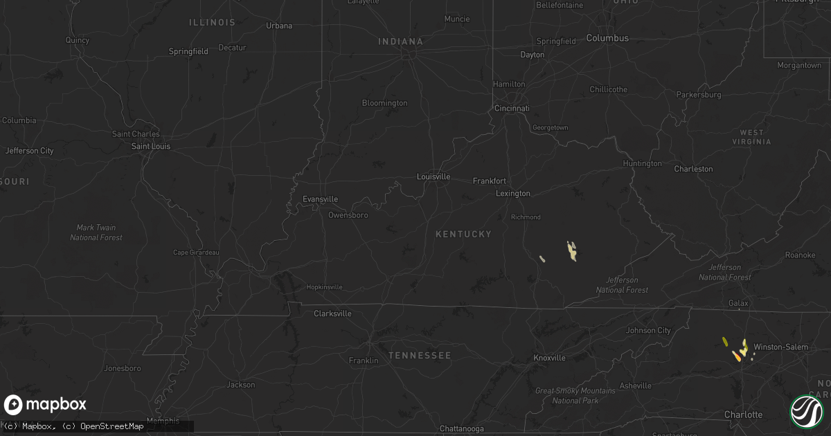 Hail map in Kentucky on May 6, 2013