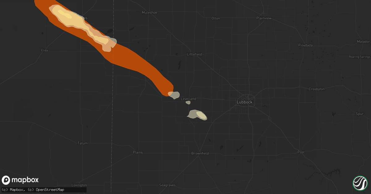 Hail map in Levelland, TX on May 6, 2013