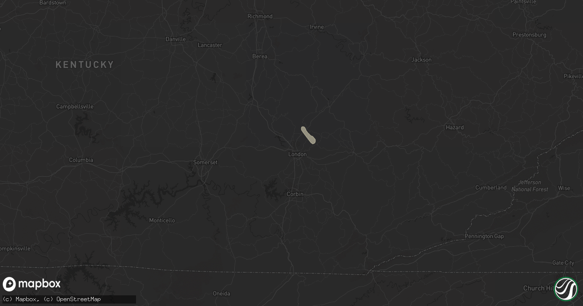Hail map in London, KY on May 6, 2013