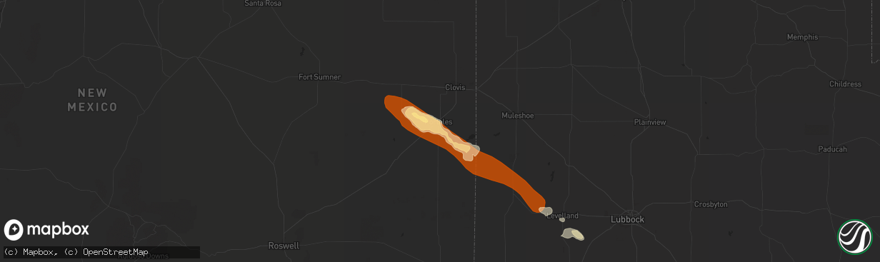 Hail map in Portales, NM on May 6, 2013