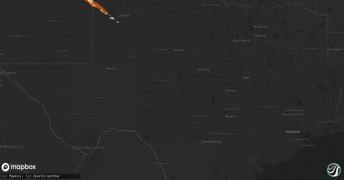 Hail map in Texas on May 6, 2013