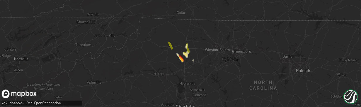 Hail map in Union Grove, NC on May 6, 2013