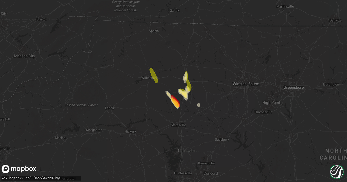 Hail map in Union Grove, NC on May 6, 2013