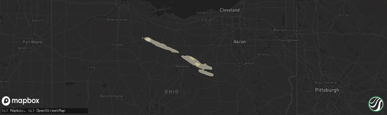 Hail map in Ashland, OH on May 6, 2014