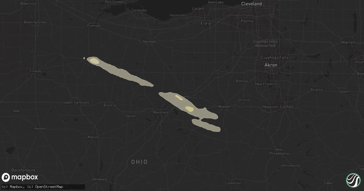 Hail map in Ashland, OH on May 6, 2014