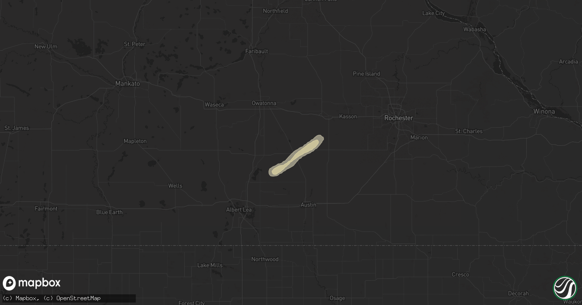 Hail map in Blooming Prairie, MN on May 6, 2014