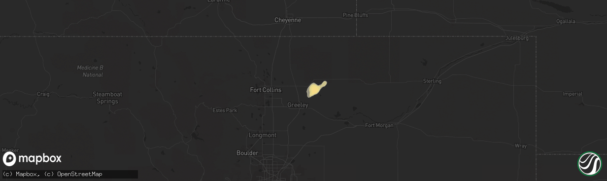 Hail map in Eaton, CO on May 6, 2014