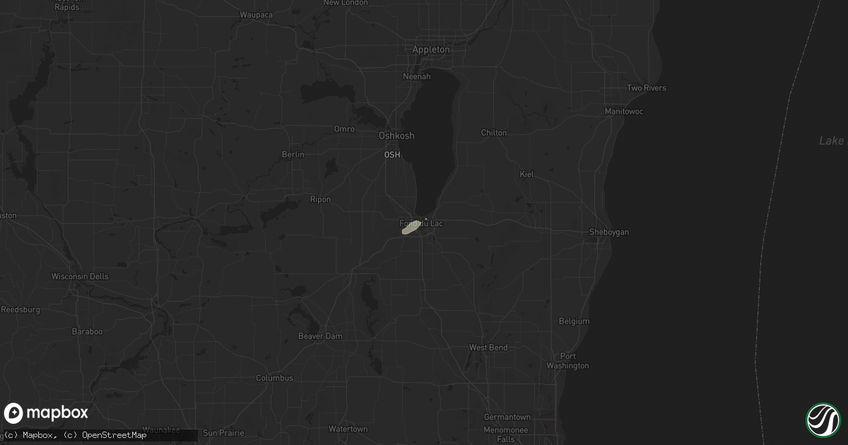 Hail map in Fond Du Lac, WI on May 6, 2014
