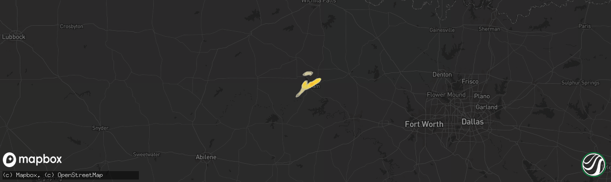 Hail map in Graham, TX on May 6, 2014