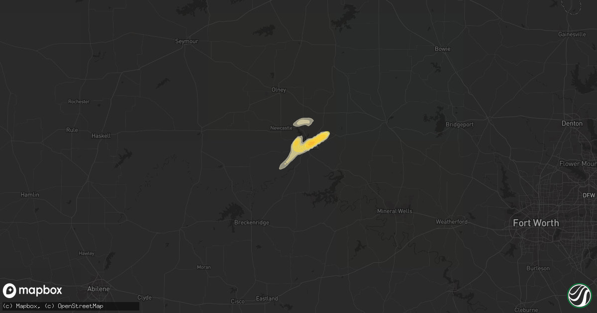 Hail map in Graham, TX on May 6, 2014