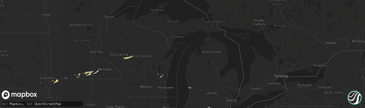 Hail map in Michigan on May 6, 2014